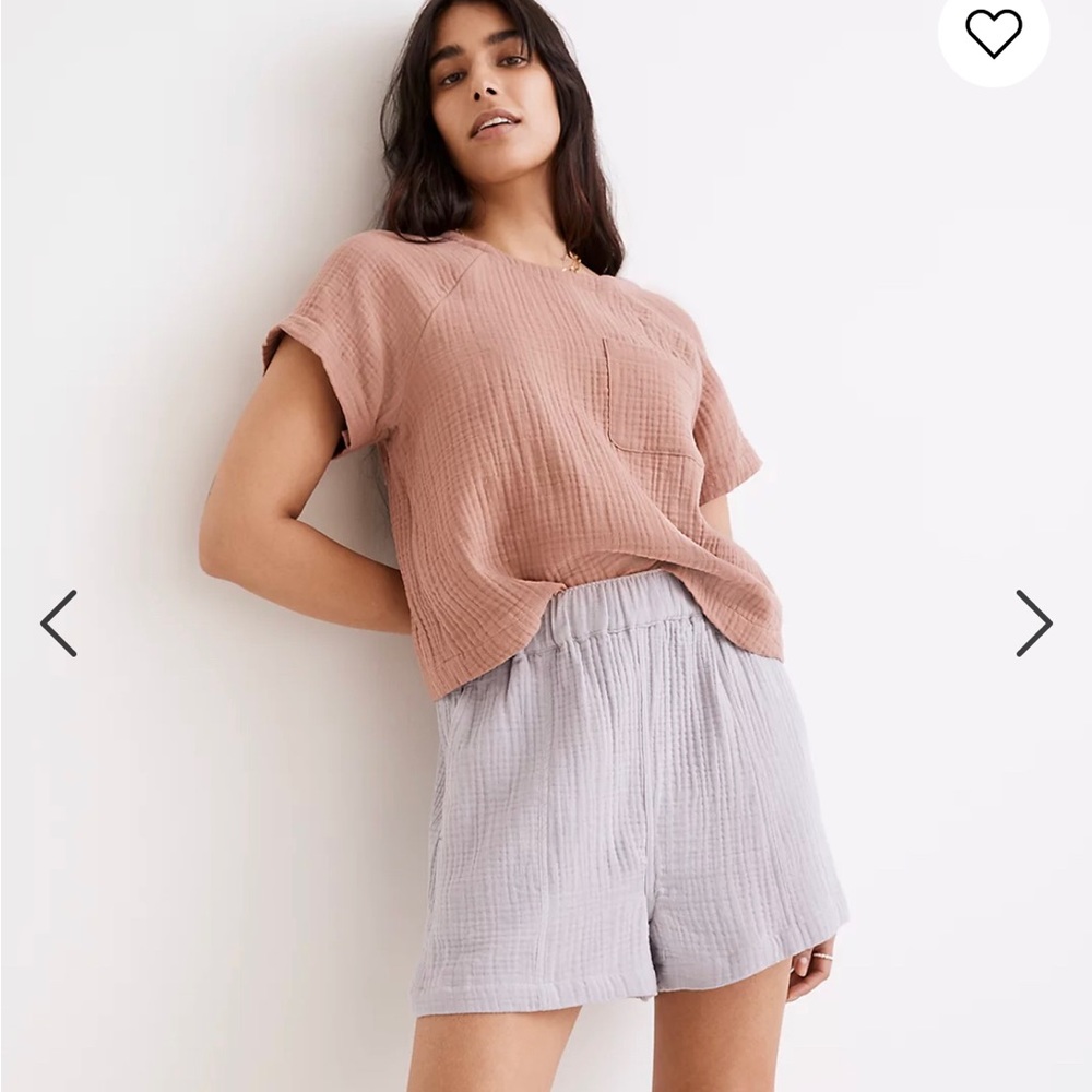 Madewell Lightspun Easy Pull-On Shorts in Faded Lavender Size Medium